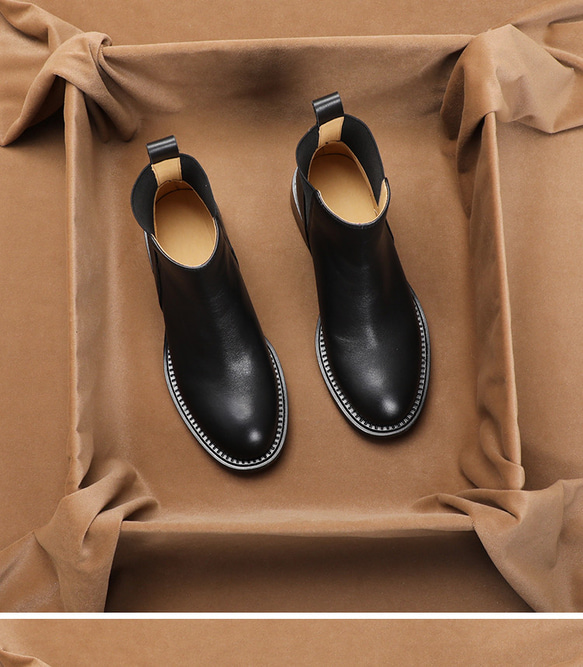 革靴 レディース シューズ 靴 ブラック ショートブーツ ミドルブーツ ミドル ブランド ギフト プレゼント 新春福袋 6枚目の画像
