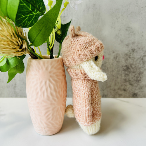 SOLD OUT＊うさぎ帽子のくま あみぐるみ SOLD あみぐるみ OUT＊うさぎ帽子のくま