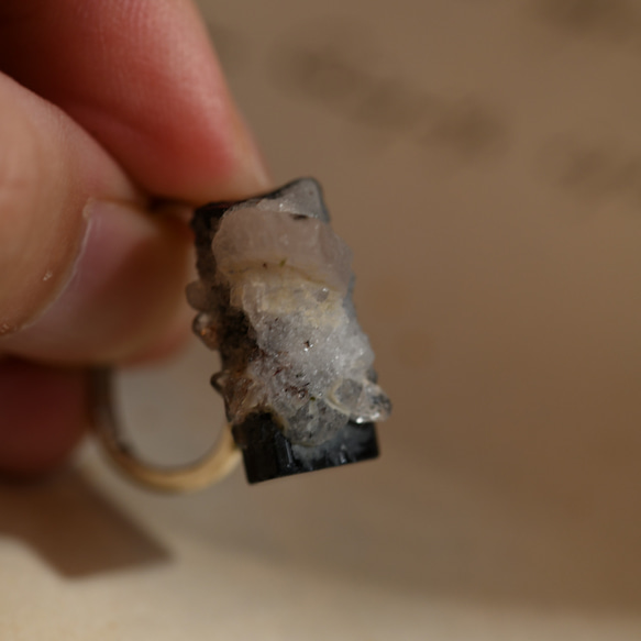 【013 Black Majic Collection】方解石晶體共生黑電氣石礦物原石SV925 第3張的照片