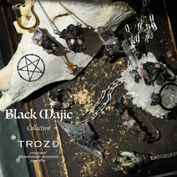 【013 Black Majic Collection】 カルサイト水晶共生ブラックトルマリン 鉱物原石 SV925 イ 7枚目の画像