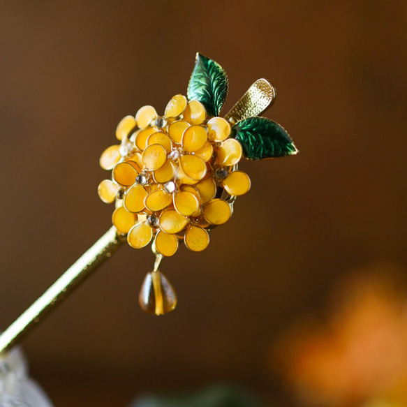 桂花髮簪：七五三婚禮kanzashi發簪桂花 第6張的照片