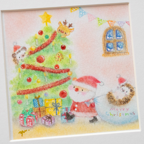 原画｜選べるフレーム付き】「クリスマスの準備をしよう」 パステル