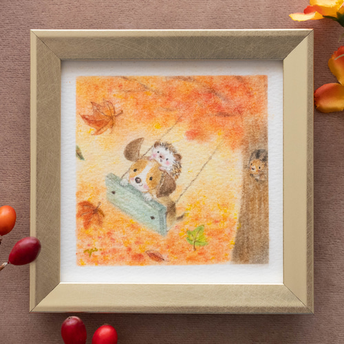 癒しの絵　ブランコ　水彩画パステル画 癒しの絵 ブランコ 水彩画パステル画 癒しの絵 ブランコ 水彩画