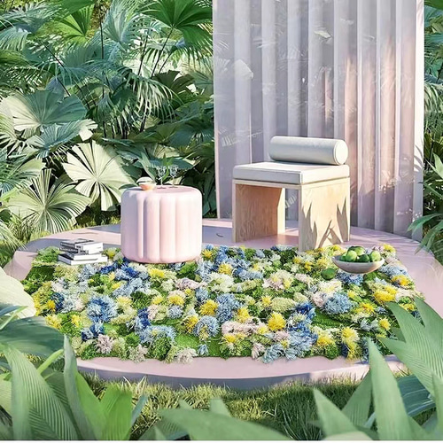 受注制作】春の花畑3Dウールラグ｜手織り絨毯・カーペット・マット