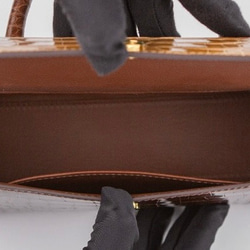 【個人オーダーメイド】オリジナルデザイン輸入ナイルワニ革ファッションプチ贅沢手提げクロスバッグ 4枚目の画像