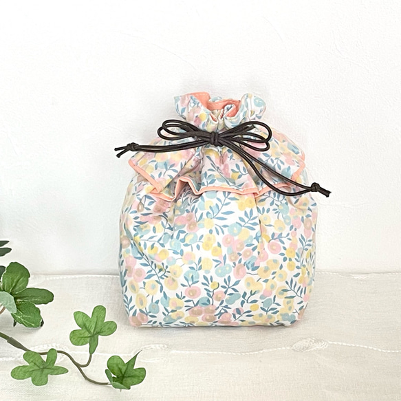 リバティ Wiltshire ウィルトシャー フリル 巾着 木の実 巾着袋 N＊H  