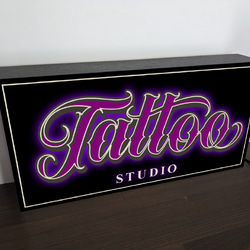【Lサイズ】TATTOO タトゥ 刺青 入れ墨 スタジオ 店舗 パーティー イベント 看板 置物 雑貨 ライトBOX 4枚目の画像