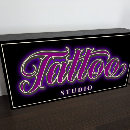 【Lサイズ】TATTOO タトゥ 刺青 入れ墨 看板 置物 雑貨 ライトBOX