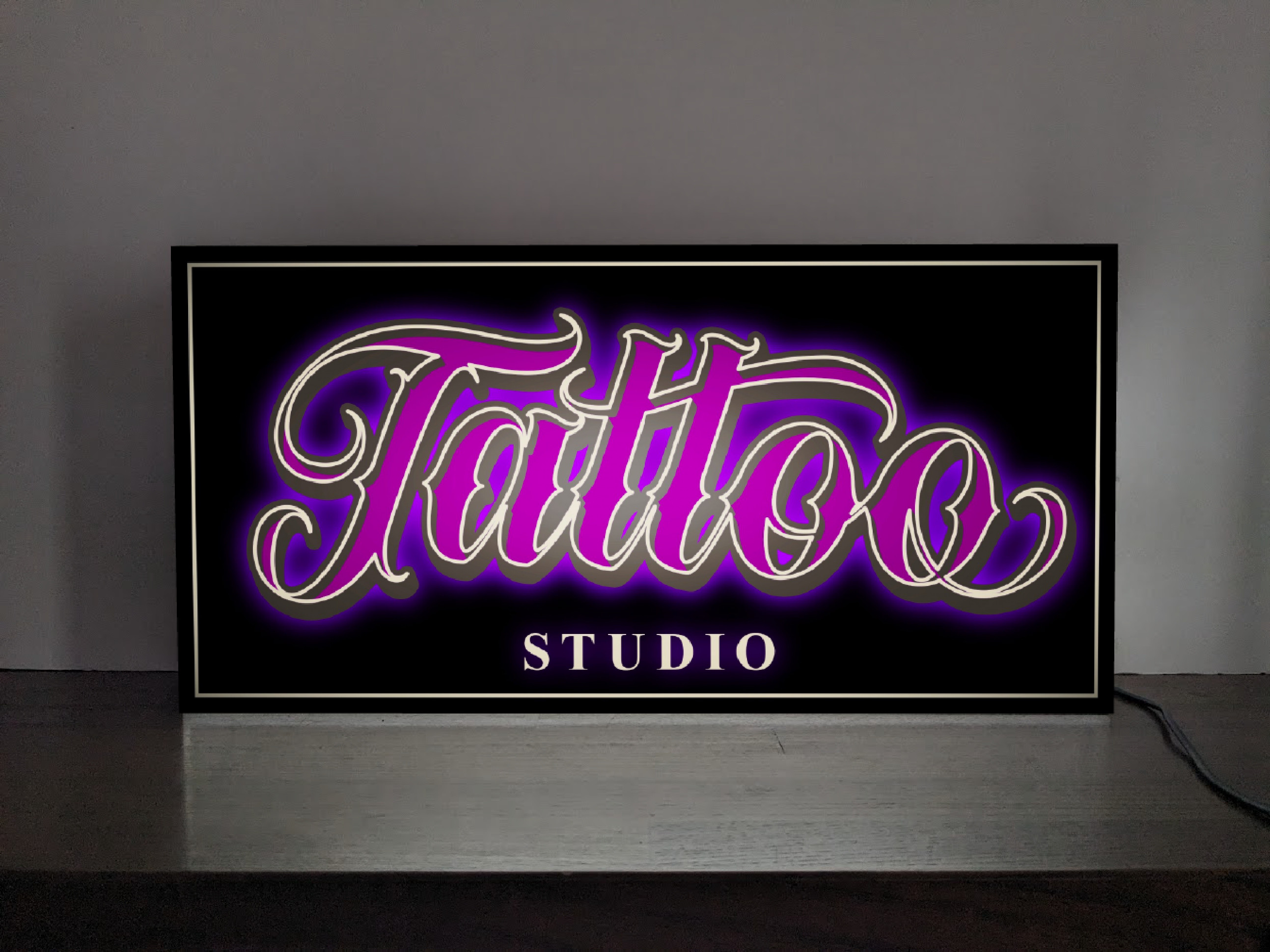 【Lサイズ】TATTOO タトゥ 刺青 入れ墨 スタジオ 店舗 パーティー イベント 看板 置物 雑貨 ライトBOX