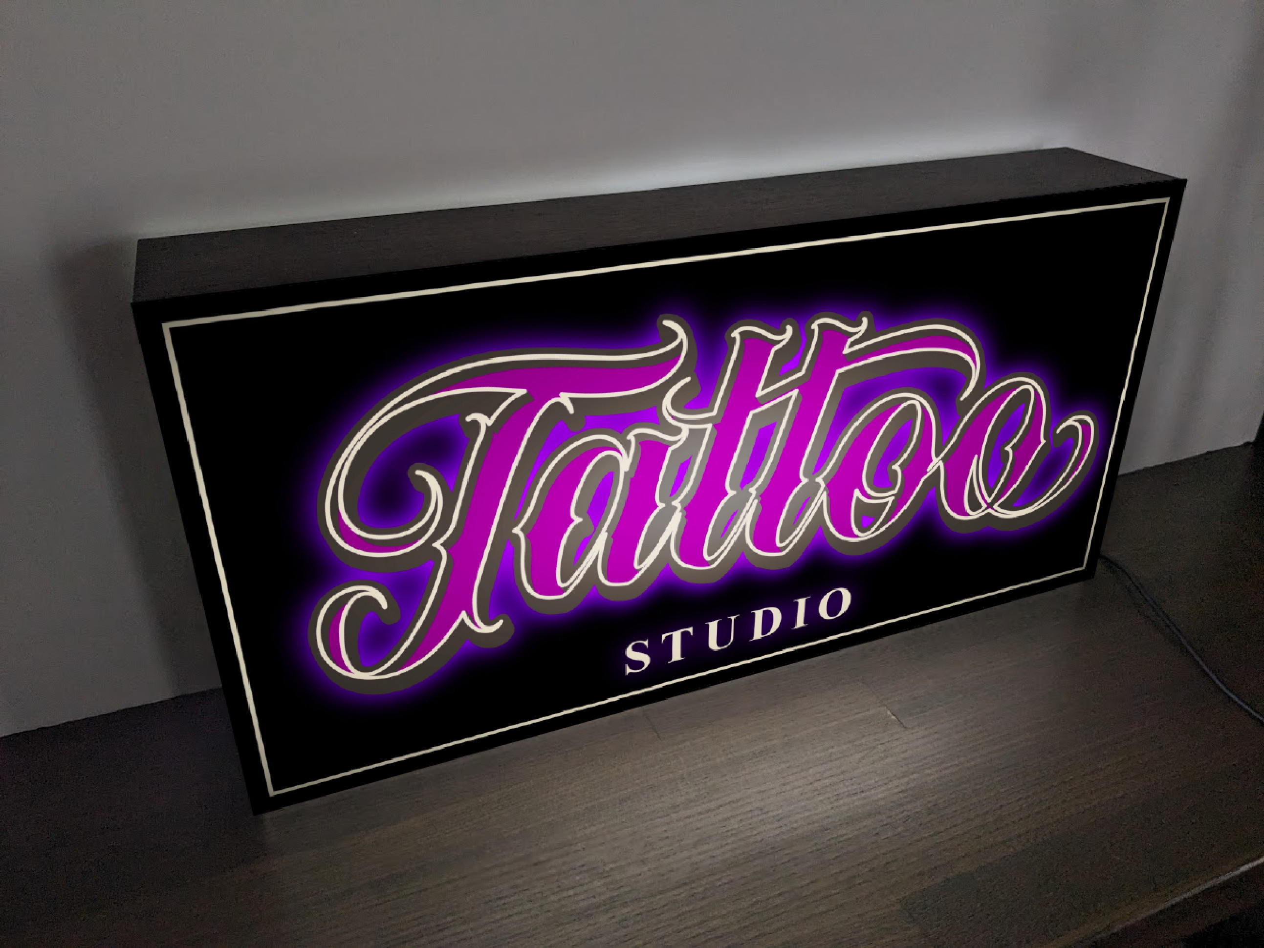 【Lサイズ】TATTOO タトゥ 刺青 入れ墨 スタジオ 店舗 パーティー イベント 看板 置物 雑貨 ライトBOX