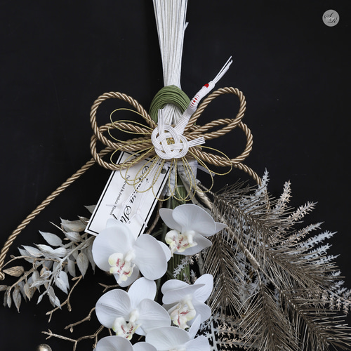 ホワイトこちょうらんのしめ縄飾り アートフラワー sarasa style 通販