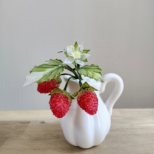 いちご♡ポット♡アレンジ♡アメリカンフラワー♡ディップアート