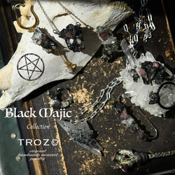 【027 Black Majic Collection】 ブラックルチルクォーツ 鉱物原石 ピアス 天然石 アクセサリー 9枚目の画像