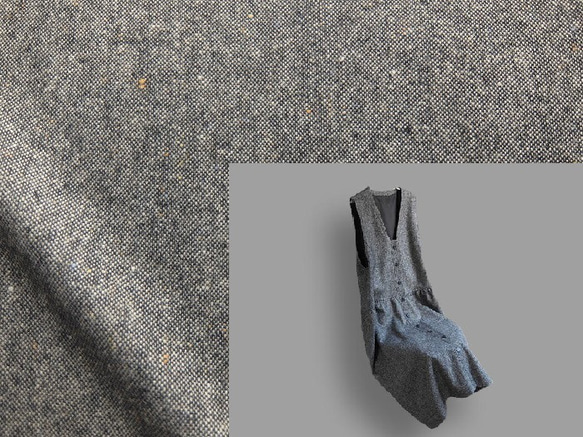 ～Seriesジャンパースカート…伊製ウール100％ツイード・濃灰×カラーネップ～ 1枚目の画像