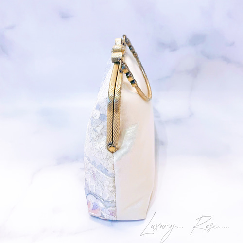 1点物本真珠加工帯！ゴールド系選べる口金♡格の高い濃密刺繍の