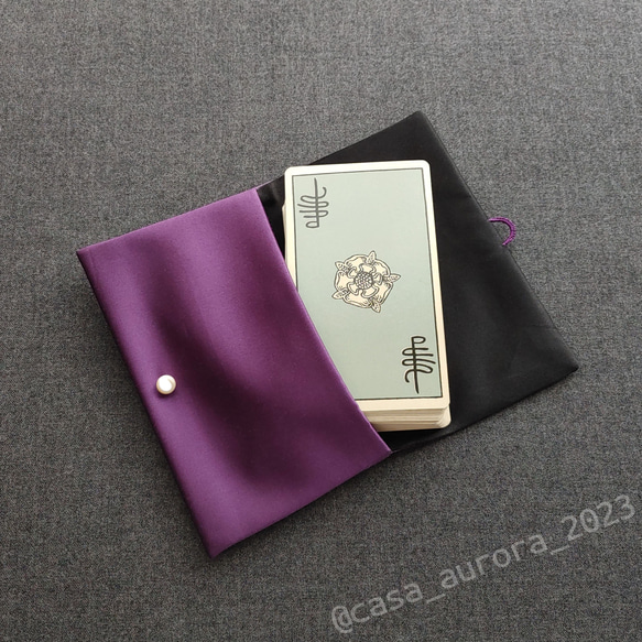 【ご専用】ピュアシルク　タロットポーチ　紫（レギュラーデッキ用）PSS001+ 2枚目の画像