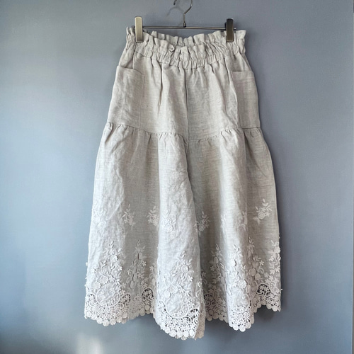 エルメス　レッド ワイドパンツ 刺繍ロゴ付きD012 エルメス レッド ワイドパンツ 刺繍ロゴ付きD012