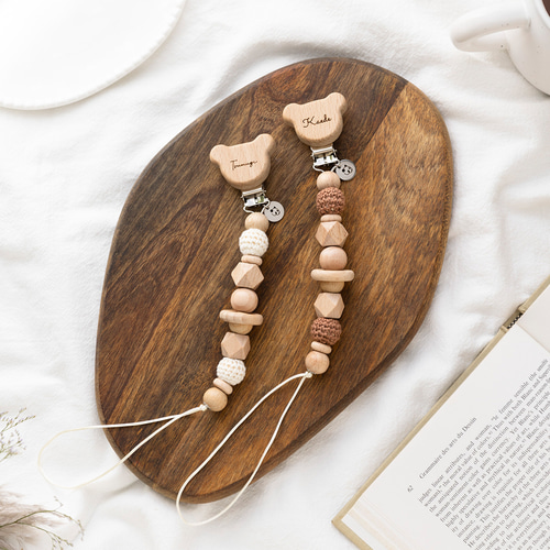 おしゃぶりホルダー｜ナチュラル・ベアーズ【名入れ無料】歯固め