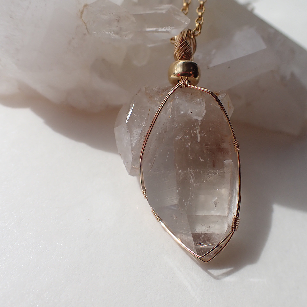 女神巻き®︎乙女鉱山産水晶の原石ペンダントトップ