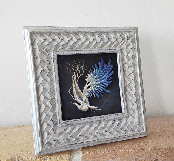 「再生の翼～Rebirth」青い鳥　額アート 4枚目の画像