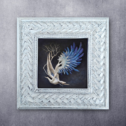 「再生の翼～Rebirth」青い鳥　額アート 1枚目の画像