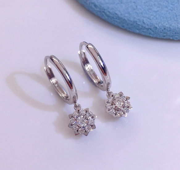 天然ダイヤモンドピアス0.3ct k18 ピアス（フープ） パール