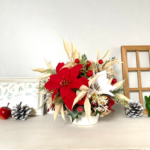 油絵 クリスマスの花 赤 ポインセチア Amazon｜ポインセチア 5号【SHOPマルハナ】御歳暮 花 鉢植え