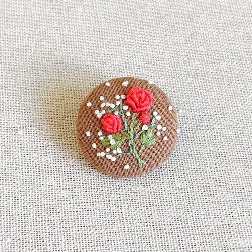 刺繍ブローチ -草花-【ヘアゴムに変更可】 ブローチ Ribbit リビット