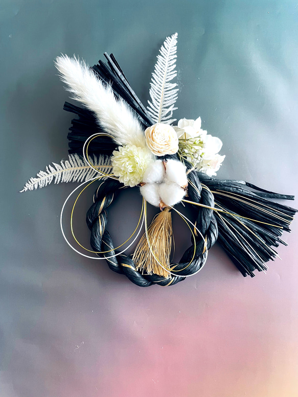 特別価格＊お正月飾り＊新年を祝うドライフラワーのしめ縄しめ飾り