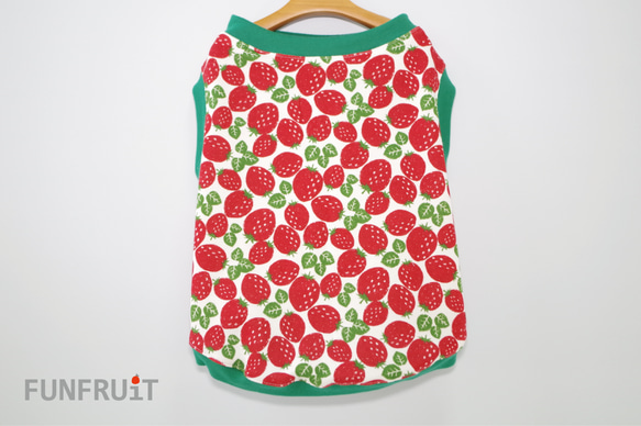 【SS～２L】イチゴ柄Tシャツ（タンクトップ) 小型犬・中型犬 用 【日本製 生地】犬服 人気・おすすめ｜多用途・生活用品におすすめ キャンペーン中 即納 即日発送サービス