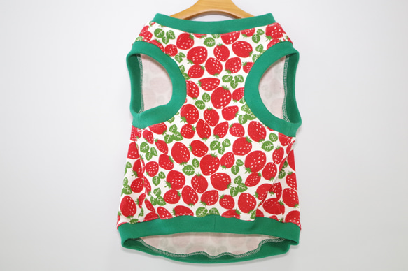 【SS～２L】イチゴ柄Tシャツ（タンクトップ) 小型犬・中型犬 用 【日本製 生地】犬服 人気・おすすめ｜多用途・生活用品におすすめ キャンペーン中 即納 即日発送サービス