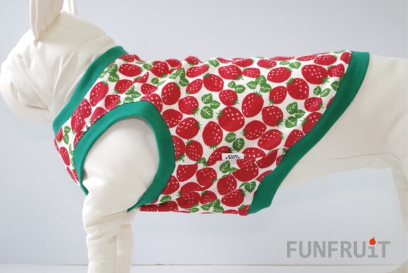 【SS～２L】イチゴ柄Tシャツ（タンクトップ) 小型犬・中型犬 用 【日本製 生地】犬服 人気・おすすめ｜多用途・生活用品におすすめ キャンペーン中 即納 即日発送サービス