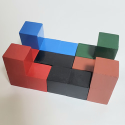 ☆知育玩具■ハンドメイドのニキーチンの「みんなの積み木」大人でも難しい (1辺9cmの立方体) 3枚目の画像