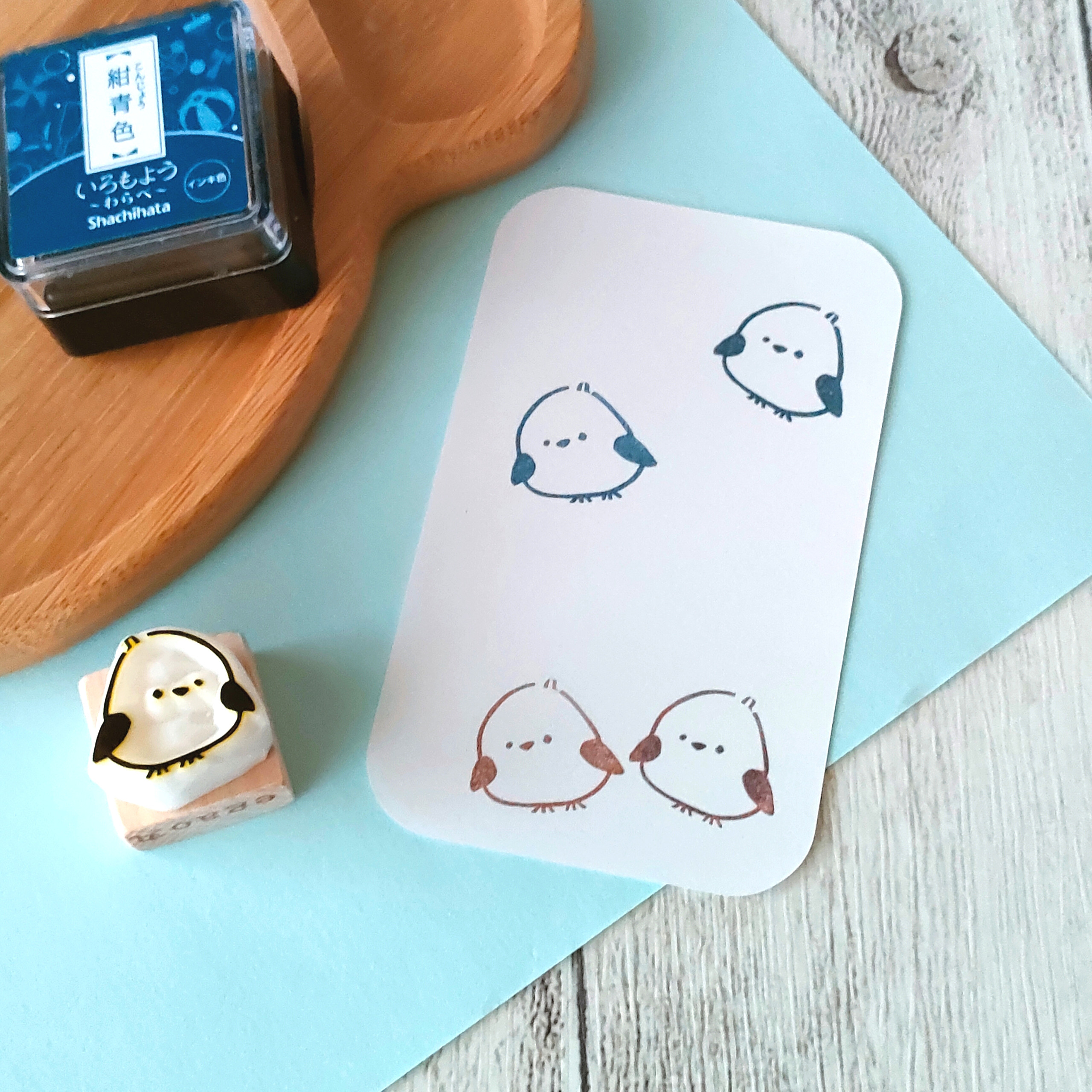 シマエナガ ミニはんこ②』消しゴムはんこ はんこ・スタンプ egao丸