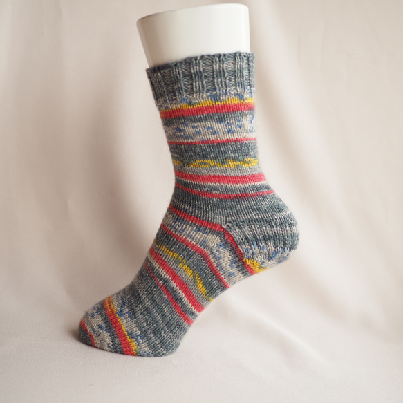 手編みの靴下（ビスコース配合） 4枚目の画像