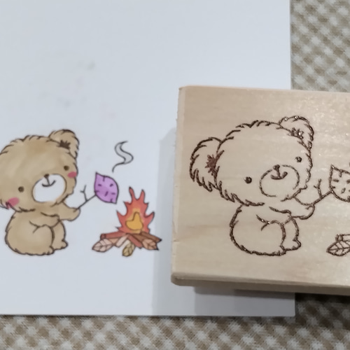 消しゴムはんこNo.72  ちびくま手紙 消しゴムはんこNo.72 ちびくま手紙