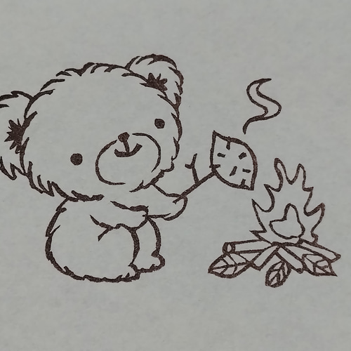 消しゴムはんこNo.321 モフモフくまちゃんとセーター 消しゴムはんこNo