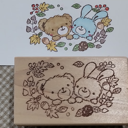 消しゴムはんこNo.89  ちびくまベレー帽 消しゴムはんこNo.89 ちびくまベレー帽 雑貨・ステーショナリー