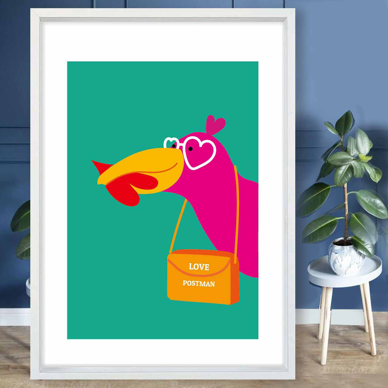 LOVEポストマン　鳥　イラスト　ポスター　A4 A3 A2 A1　アートポスター　アート/sei/新着順検索　2056