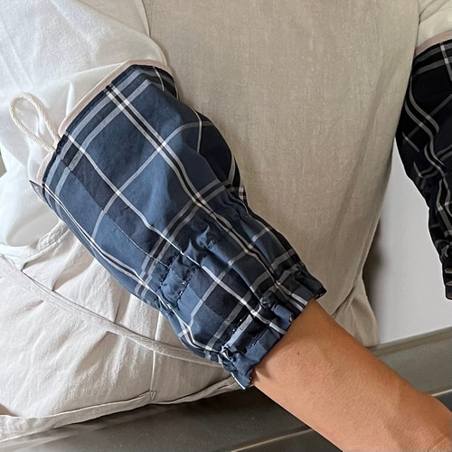 選べる裏色 リバーシブル アームカバー チェックNV Mサイズ （Lサイズ  