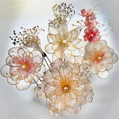 和〜 お花 の 髪飾り ⭐︎ アメリカンフラワー 再販-5 ヘアピン