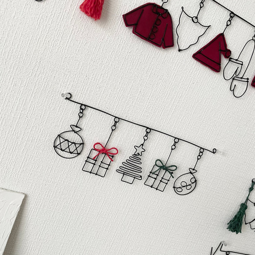 クリスマスツリー ワイヤークラフト 掛飾・彩旗 にこちゃん 的作品