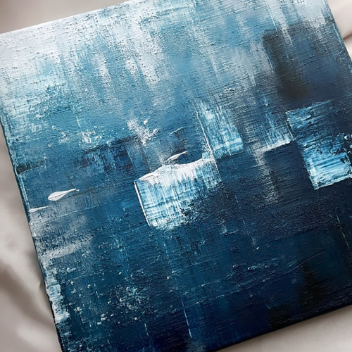 テクスチャーアート　絵画　インテリア　ニュアンス　海外　モダン　抽象画　青　沖縄 テクスチャーアート 絵画 インテリア ニュアンス 海外 モダン