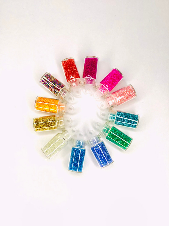 人気パーツ ミニボトル入り レジン ネイルパーツ 封入パーツ　【12本セット】 1枚目の画像