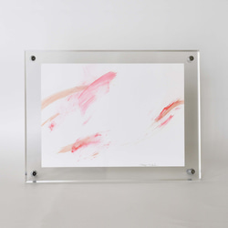 余韻＃05】 絵画 原画 額装 ホワイト レッド 絵画 いとのいちえ