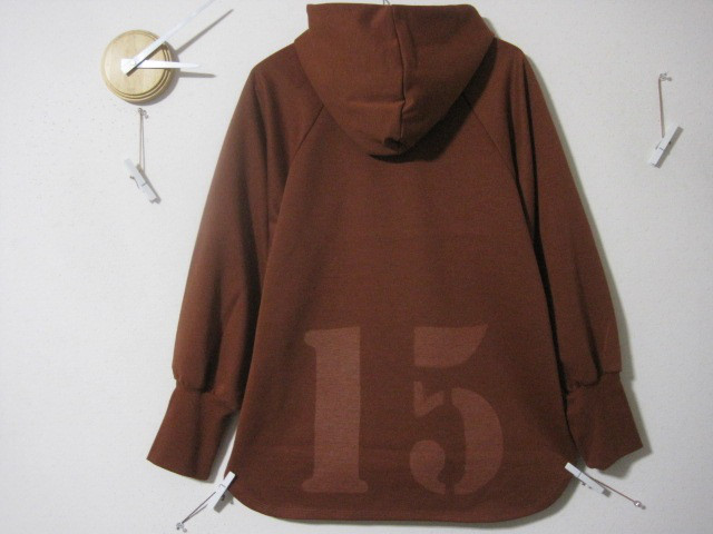 1点　美ライン　パーカー【15】袖長  テラコッタ　　ポンチョ/部屋着/ドルマン/スウェット/ストレッチ/プレゼント