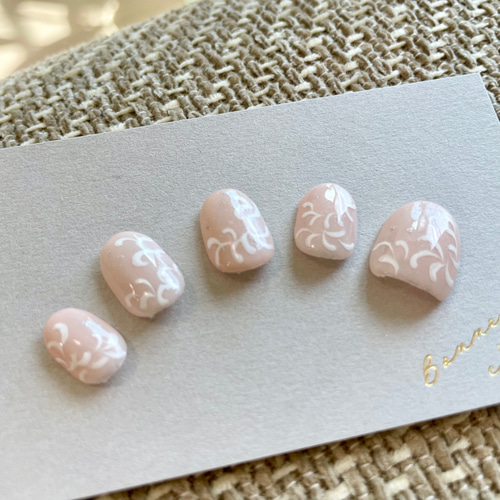 オーダーネイルアート1本⭐️ホワイトニュアンスアート ネイルチップ