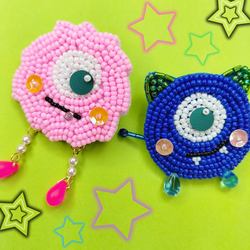 【ミヤコショウビン】ビーズ刺繍ブローチバッグチャーム ミヤコショウビン】ビーズ刺繍ブローチバッグチャーム - メルカリ