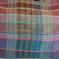 さをり織り　★手織りのミニトートバック★  さおり織り　ブルー　グレー　ピンク　一点物　ユニーク　個性的 3枚目の画像