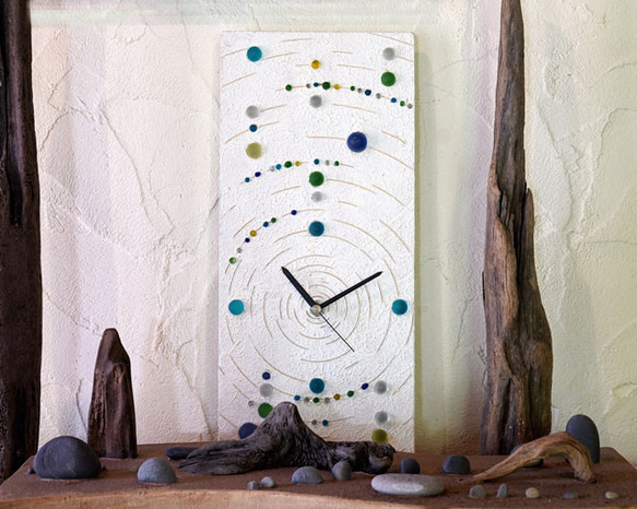 為您的房間添加藝術時鐘！彈珠、桌鐘、掛鐘、玻璃珠、-15 第7張的照片